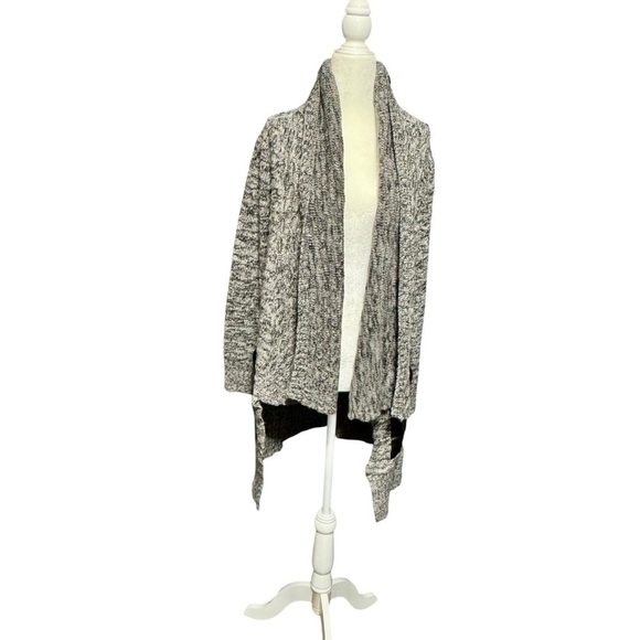 GREYLIN | ANTHROPOLOGIE Lambswool Chunky Longline Open Front Gray Cardigan XS - Picture 2 of 9